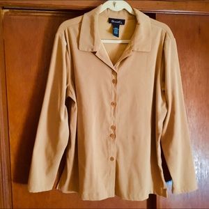 Denim&Co Moleskin Bigshirt Camel Tan Size Large
